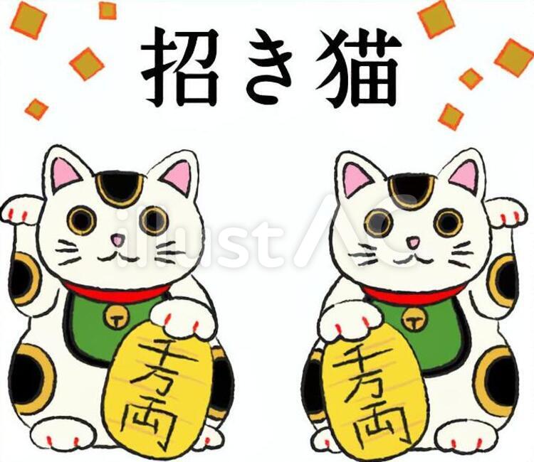 招き猫 招き猫,猫,小判のイラスト素材