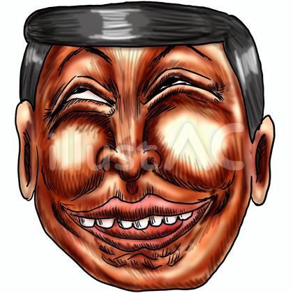 至福またはゲスい笑顔のサラリーマンの頭部