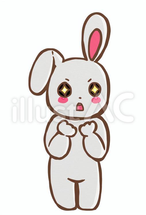 わくわくするウサギ ウサギ,動物,キラキラのイラスト素材