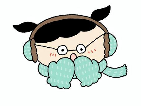 あたたかい服装をした眼鏡の女の子 あたたかい服装をした眼鏡の女の子 子供,冬,マフラー,手袋,イヤーマフ,衣類,防寒具,小物,ファッション,かわいいのイラスト素材