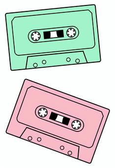 パステルカラーのカセットテープ カセットテープ,カセット,音楽,昭和,記録,録音,再生,カラー,パステル,音のイラスト素材