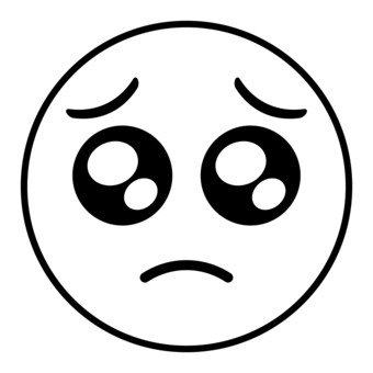 ぴえん 泣き顔のアイコン アウトライン ぴえん,泣き顔,困り顔,表情,顔文字,絵文字,お願い,うるうる,しょぼん,泣くのイラスト素材