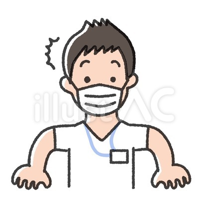 マスクした男性看護師のイラスト-29