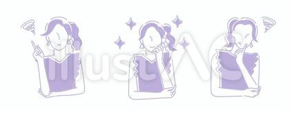 シンプルガーリーな女の子のイラスト