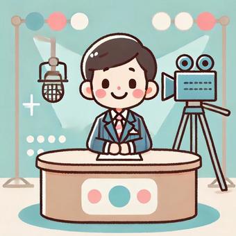 Announcer illustration, JPG Announcer illustration, announcer, studio, camera, JPG