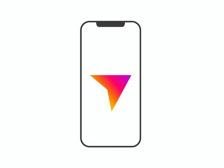 スマホ画面アイコン2／DM紙飛行機マーク スマートフォン,モックアップ,スマホ画面,紙飛行機,グラデーション,sns,メッセージのイラスト素材