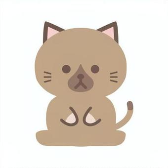 お座りねこのイラスト素材 猫,愛猫,子猫,雑種,お座り,ペット,ペットショップ,動物,キャラクター,かわいいのイラスト素材