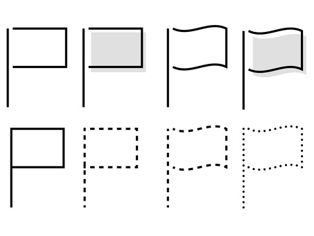 モノクロの旗アイコンセット モノクロの旗アイコンセット 旗,フラッグ,目標,ゴール,スタート,地点,目印,アイコン,目的地,ポイントのイラスト素材
