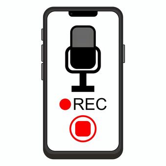 スマホ　録音画面 録音,ボイス,レコーダー,スマートフォン,ボイスメモ,機能,集音,データ,残す,音声のイラスト素材