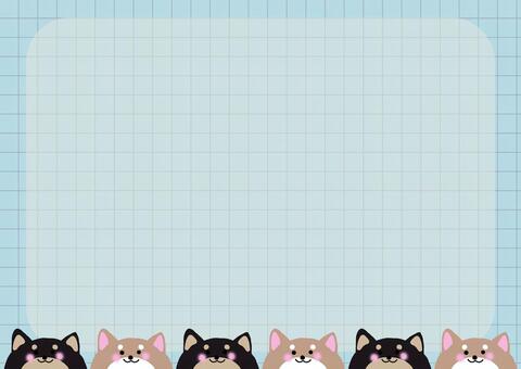 柴犬と方眼のかわいいA4背景素材 柴犬,黒柴,a4,背景,バックグラウンド,方眼,グリッド,チェック,パステル,動物のイラスト素材