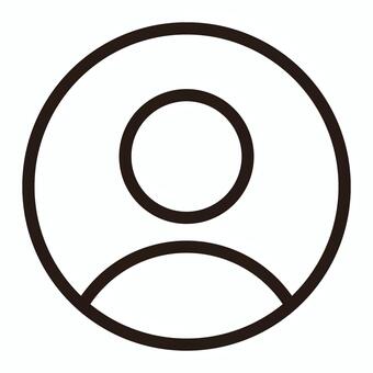 アカウントアイコン アカウント,ユーザー,アイコン,人物,プロフィール,シンプル,モノクロ,白背景,線画,人型のイラスト素材