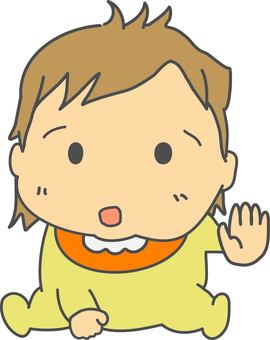 あかちゃん あかちゃん,子供,赤ん坊,女児,男児,幼児,小さい,幼い,手,お座りのイラスト素材