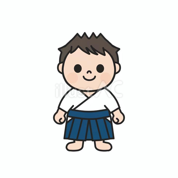 武道系の習い事がしたい袴姿の男の子4 袴,武道,道着のイラスト素材