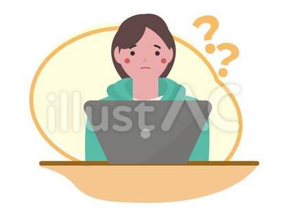 パソコンの使い方に困惑する女の子