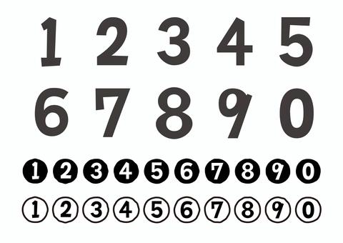 数字 数字,丸数字,算用数字,ナンバー,番号,順番,順位,数える,可愛い,ゆるいのイラスト素材