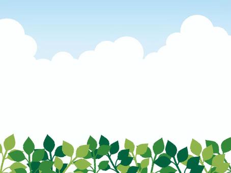 leaf leaf green sky blue sky cloud under, leaf, frame, green, JPG, PNG and AI