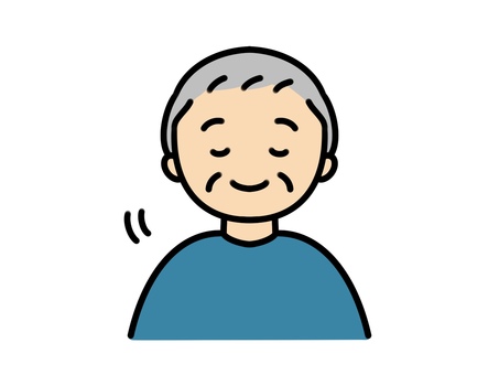 お辞儀おじいちゃん お辞儀おじいちゃん シニア,高齢者,介護のイラスト素材