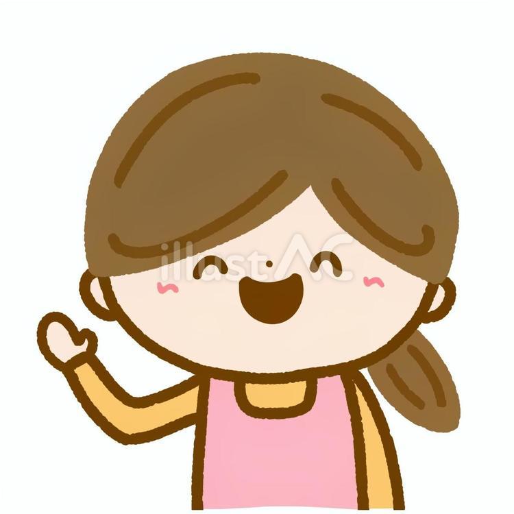 幼稚園、保育園の線•にっこり挨拶 保育士,幼稚園,保育園のイラスト素材