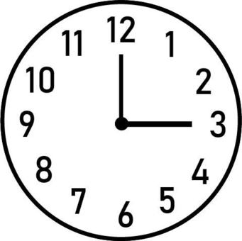 15時の時計 3時,時計,おやつのイラスト素材