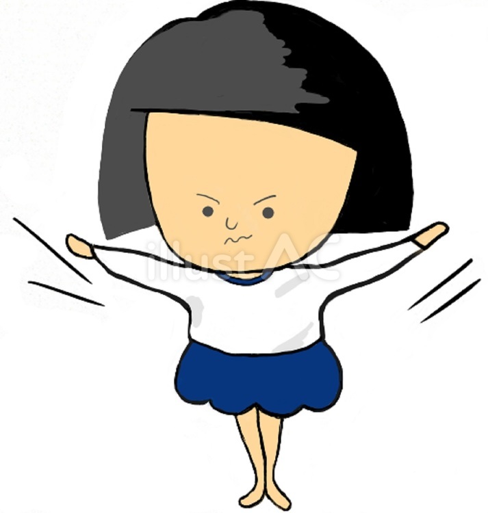 成功　 体操服,成功,おかっぱのイラスト素材