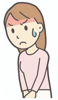  ロングヘア女性-232-バスト 怒る,女性,女の子,人物,かわいい,怒り,キレる,ムカつく,喧嘩,プンプンのイラスト素材