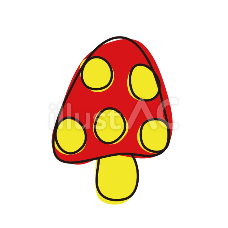 きのこ キノコ,手描き,秋のイラスト素材