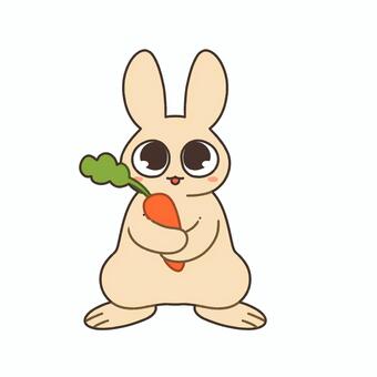 立っているウサギ ウサギ,動物,かわいい,小動物,人参のイラスト素材
