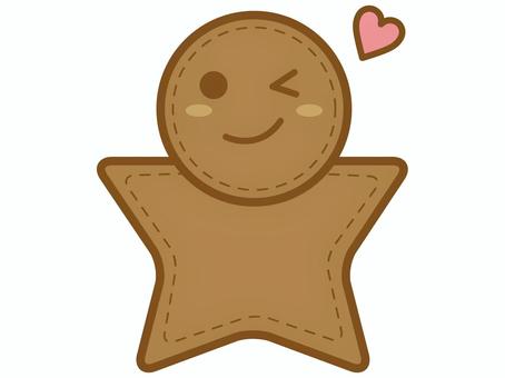 Humanoid cookie "wink", human type, cookie, food, JPG and PNG