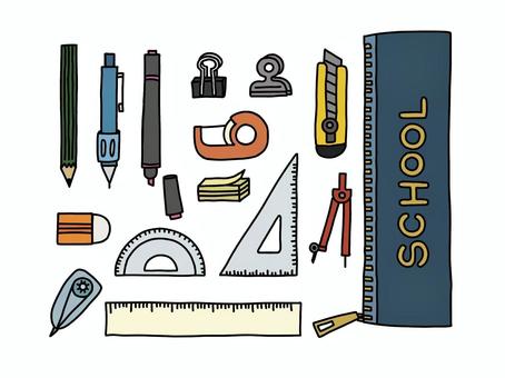 Illustration, stationery, school, pencil case, 