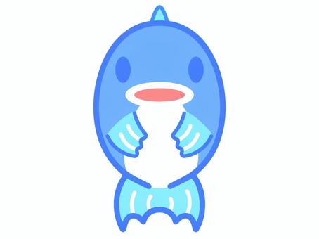 Fish (standing picture) (main line blue), , JPG, PNG and AI