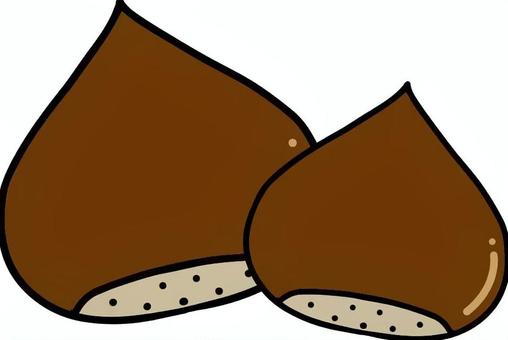 シンプルな栗２ 栗,アイコン,秋の味覚,食べ物,シンプル,かわいい,おいしい,秋,食材,9月のイラスト素材