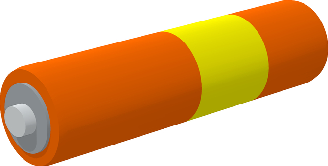 乾電池 電化製品,日用品,電池,乾電池,バッテリー,円筒形,橙色,蛍光色,3dcg,立体のイラスト素材