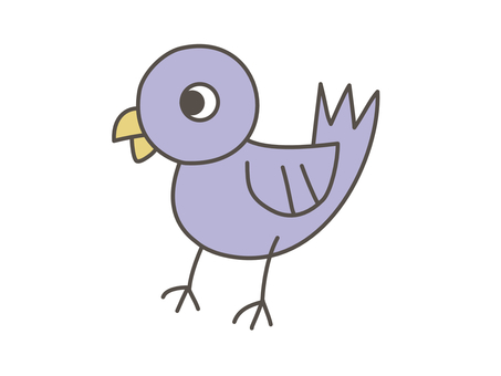 紫の小鳥 鳥,小鳥,生き物,動物,１羽,自然,生物,童話,紫,かわいいのイラスト素材