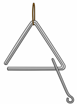 右利き奏者側から見たトライアングル トライアングル,楽器,音楽,ビーター,打楽器,パーカッション,背景透過のイラスト素材