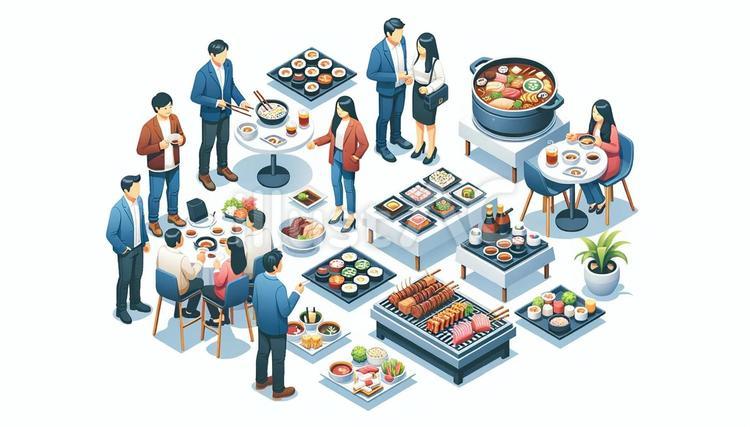 宴会・飲み会を楽しむ人 忘年会,宴会,飲み会のイラスト素材