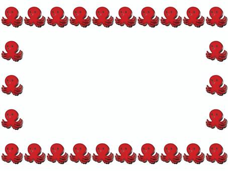 タコのフレ−ム タコ,たこ,フレ−ム,ポストカード,メッセージカード,背景なし,蛸のイラスト素材