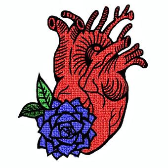 心臓と青いバラ