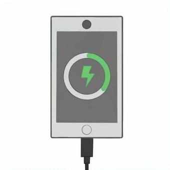充電中のスマートフォン スマートフォン,電子機器,日常生活,長方形,丸,画面,カメラ,ボタン,充電器,充電マークのイラスト素材