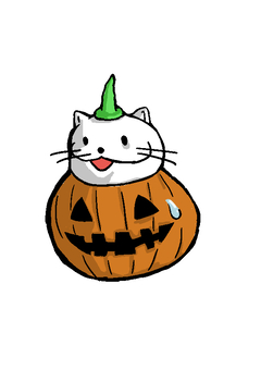 Illustration, halloween, jack o'lantern, cat, 