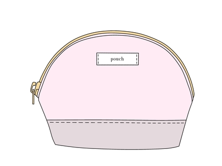Illustration, pouch, cute, pink, 