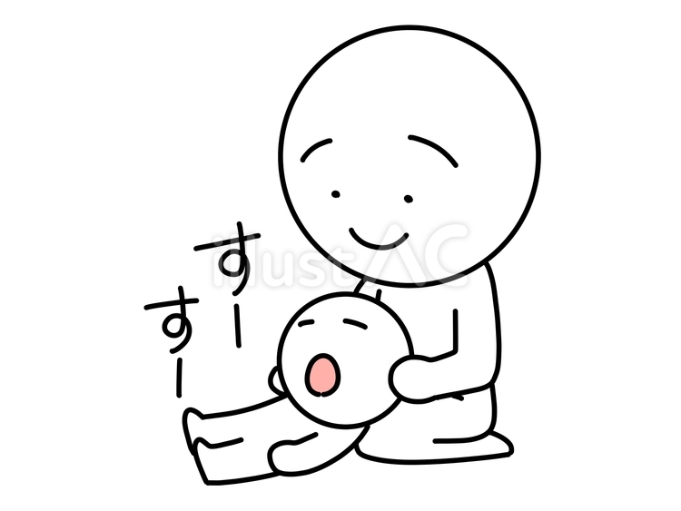 膝枕で寝る棒人間の子供 ひざ枕,棒人間,子供のイラスト素材