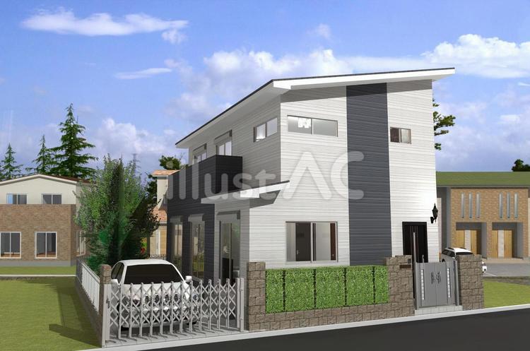 戸建て住宅　CGパース パース,cg,住宅のイラスト素材
