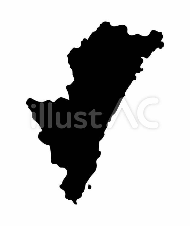 宮崎県のシルエットアイコン 宮崎県,宮崎,地図のイラスト素材