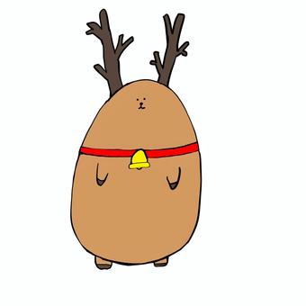 トナカイ トナカイ,クリスマス,動物,シンプル,鈴のイラスト素材