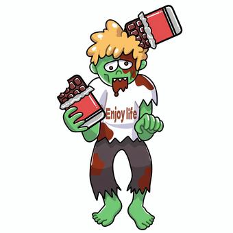 ハロウィンゾンビ ハロウィンゾンビ ゾンビ,ハロウィン,モンスター,チョコレート,不死のイラスト素材