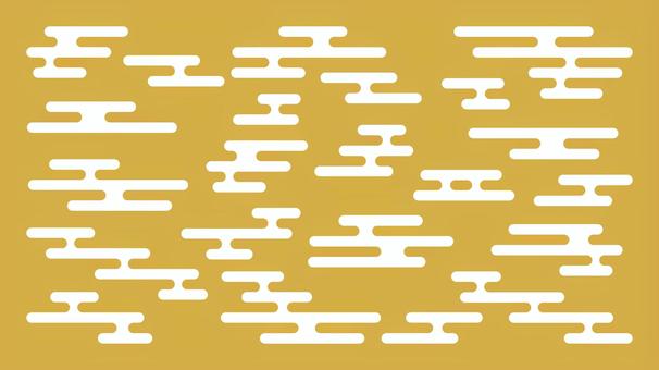 エ霞の和柄背景（金地に白） 和柄,霞,霞文,えがすみ,エ霞,白,金,背景,壁紙,バナーのイラスト素材