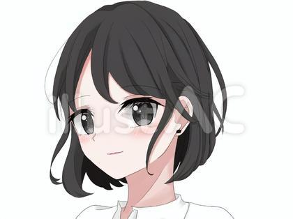 黒髪の女の子 笑顔