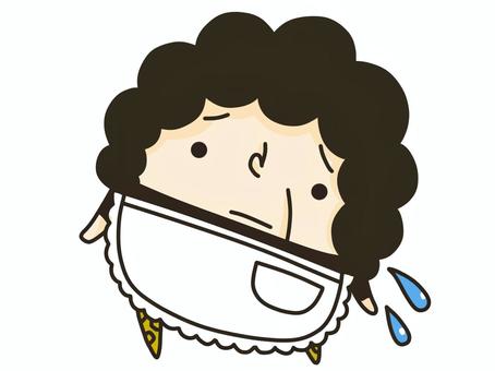 大阪のおばちゃん 大阪のおばちゃん おばちゃん,二頭身,心配,パーマ,大阪のイラスト素材