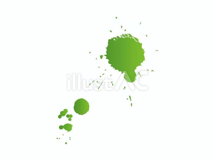 単体インクしぶき緑 スプラッター,緑,インクのイラスト素材