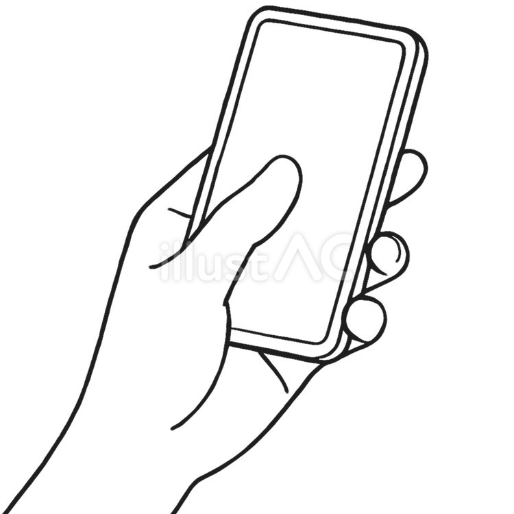 スマホを持つ手　片手 スマホ,スマートフォン,持つのイラスト素材
